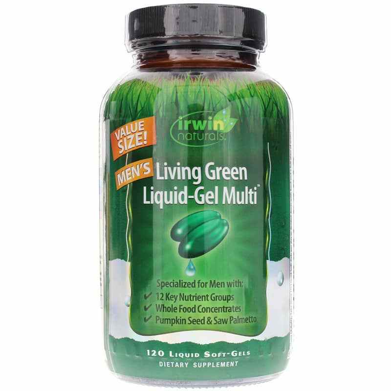 Men S Living Green Liquid Gel Multi Irwin Naturals   Mens Living Green Liquid Gel Multi IRN 120 Liquid Softgels,main,1 